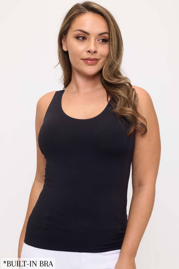Plus Reversible Seamless Tank With Built-In Bra by Yelete
