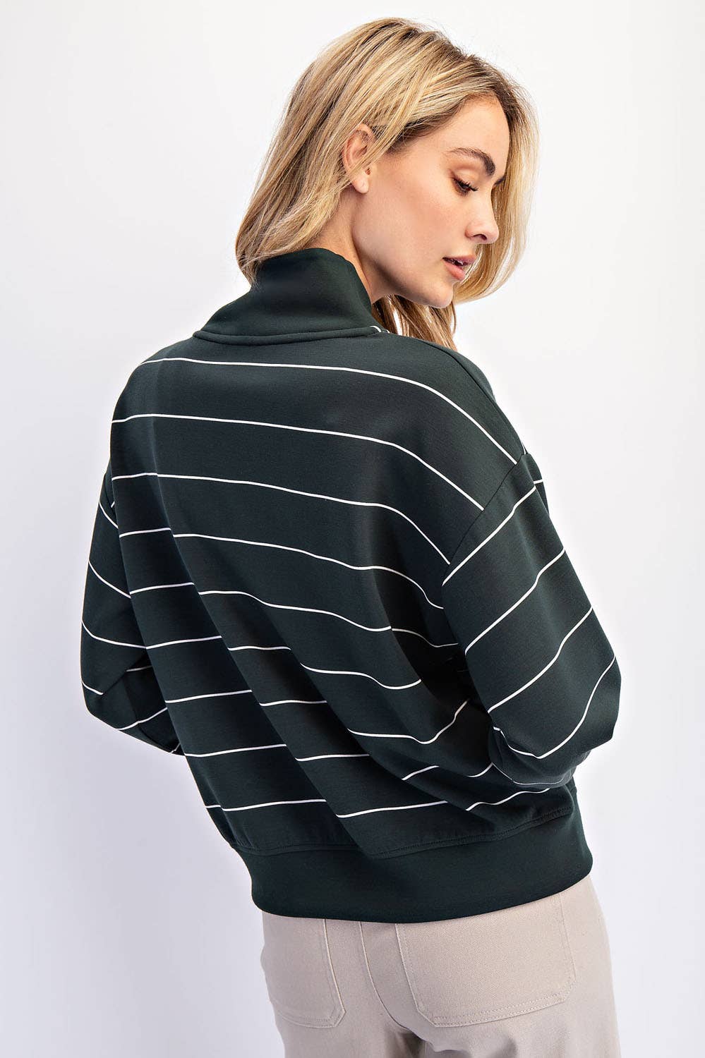 Scuba Stripe V Neck Jacket - Full Size Run