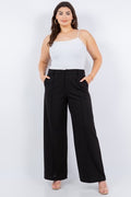 Plus Size Solid Formal Pants by Fashion Space