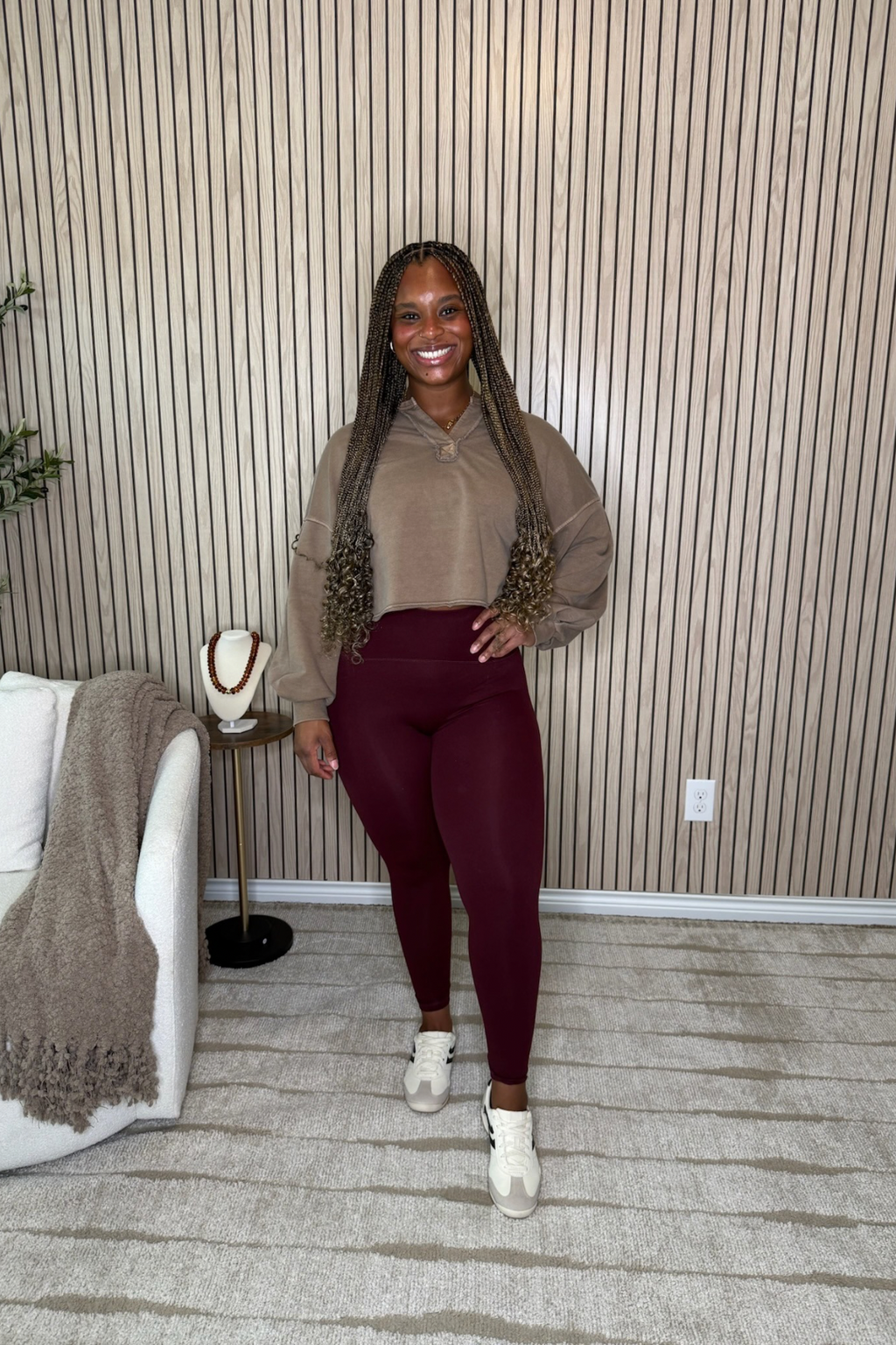 Boxy Long Sleeve Knit Crop Top- 2 Colors