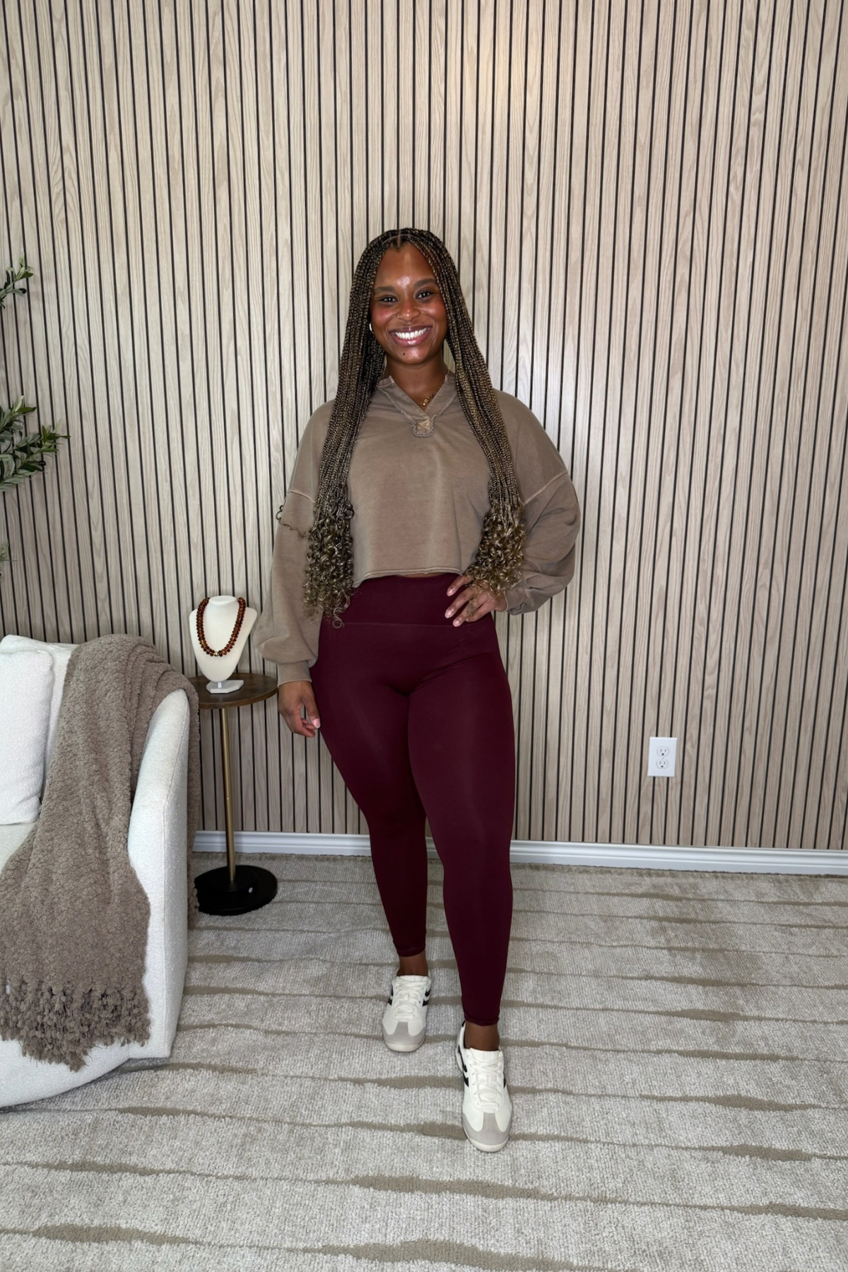 Boxy Long Sleeve Knit Crop Top- 2 Colors