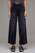 Black Clean Cropped Wide Leg by Hidden Jeans
