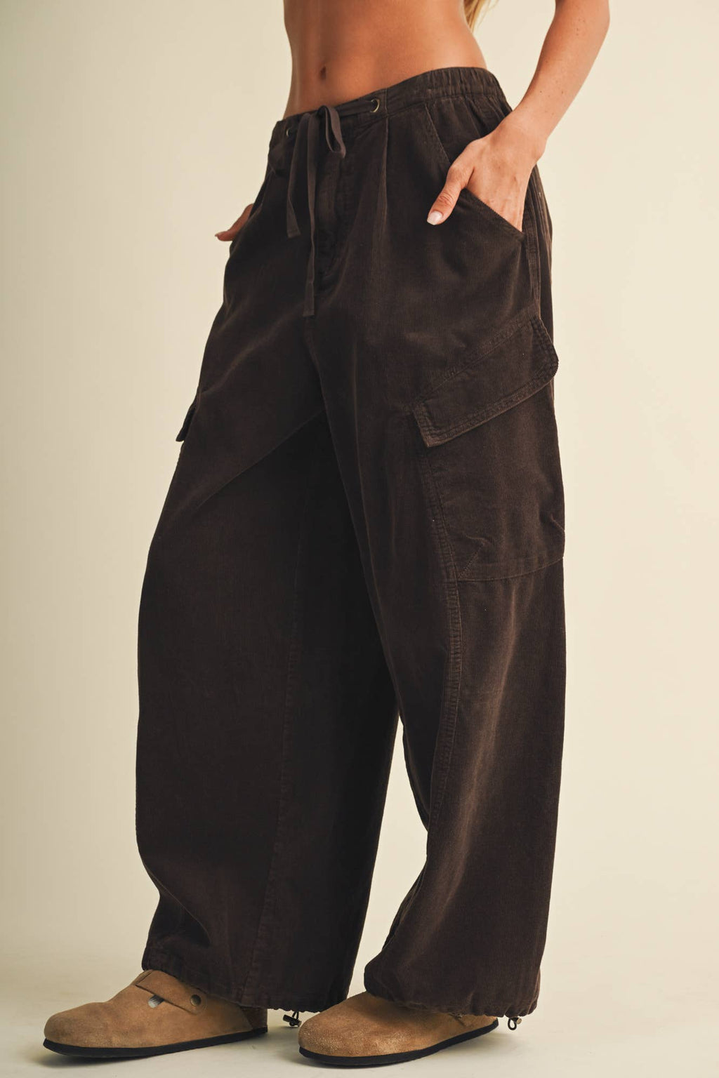 Corduroy Voluminous Cargo Trousers