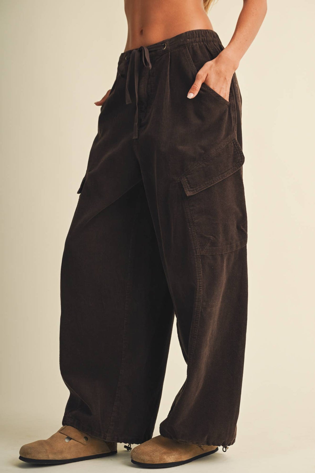 Corduroy Voluminous Cargo Trousers