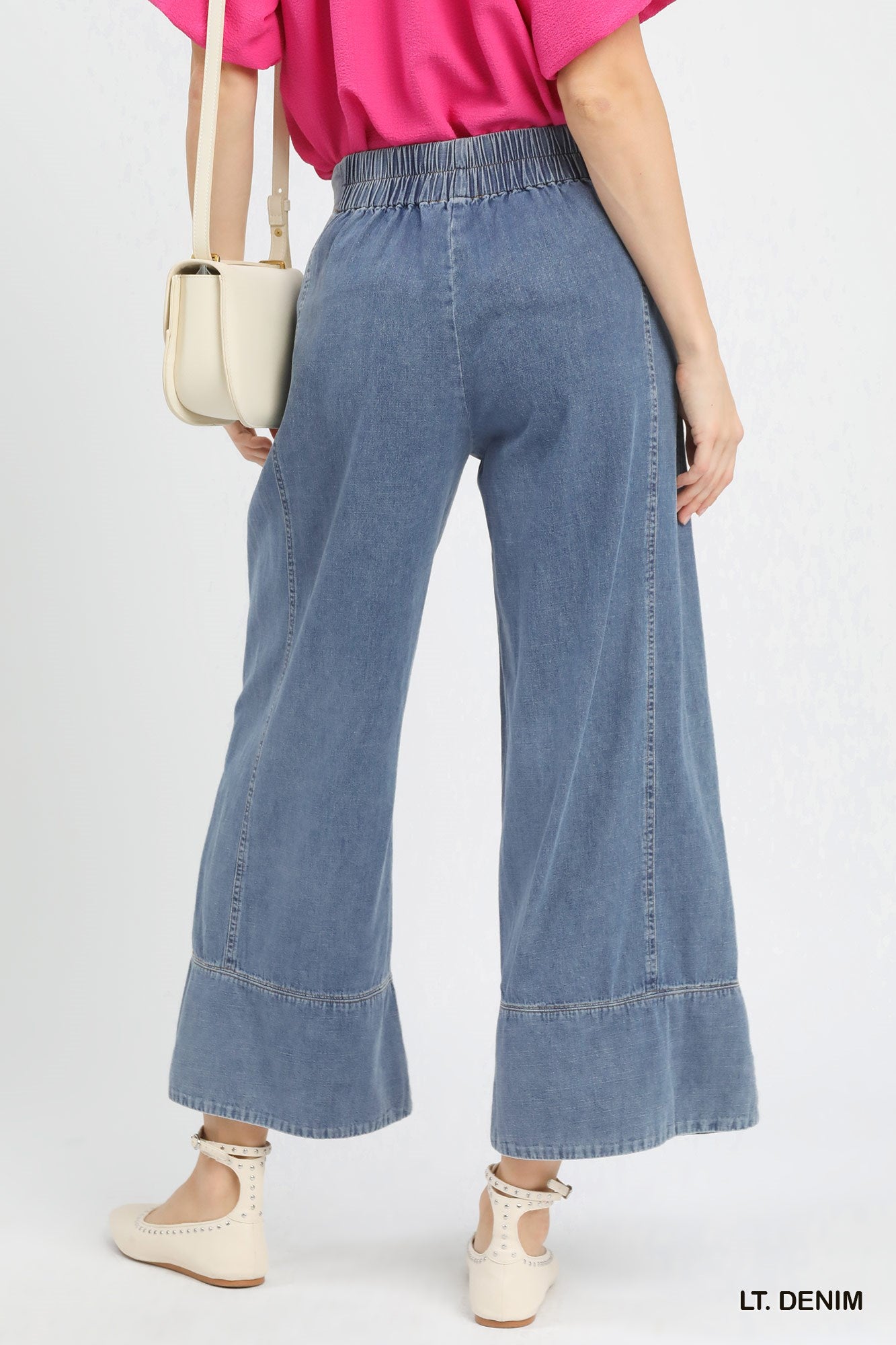 Plus Wide Leg Denim Pants