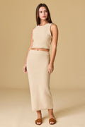 Lara Ribbed Top and Maxi Skirt Set by Paper Moon