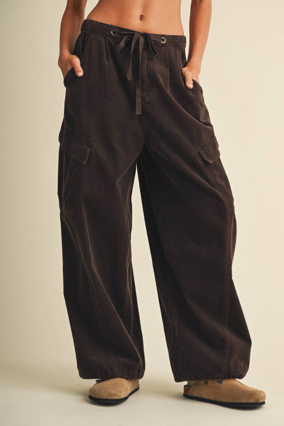 Corduroy Voluminous Cargo Trousers