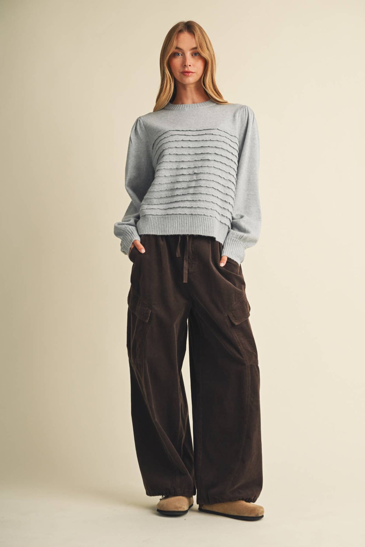 Corduroy Voluminous Cargo Trousers
