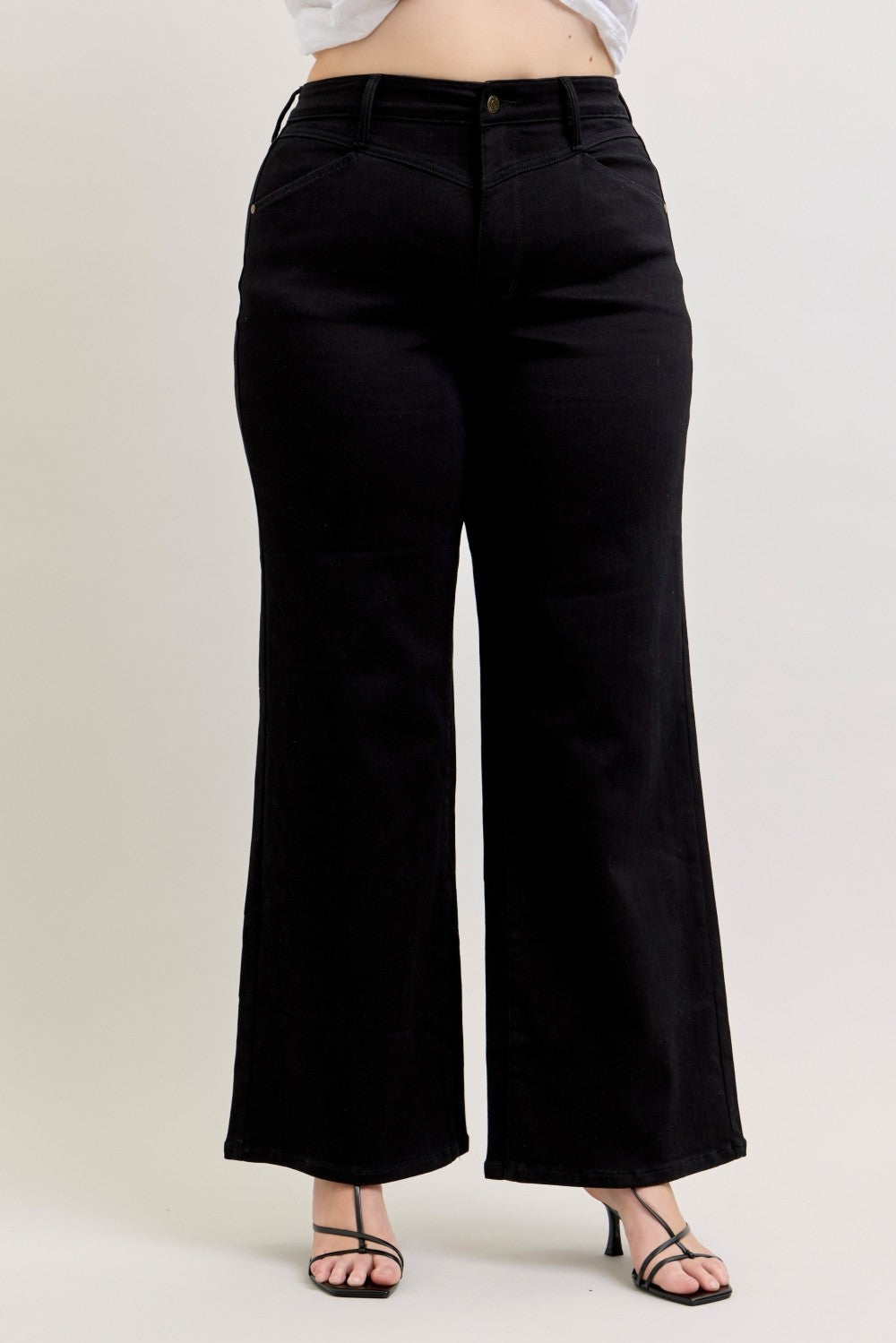 Judy Blue HW Retro Wide Front Yoke Plus Jeans