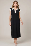 Drop Shoulder Scuba Midi Dress