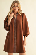 Jodifl Brown Faux Leather Dress