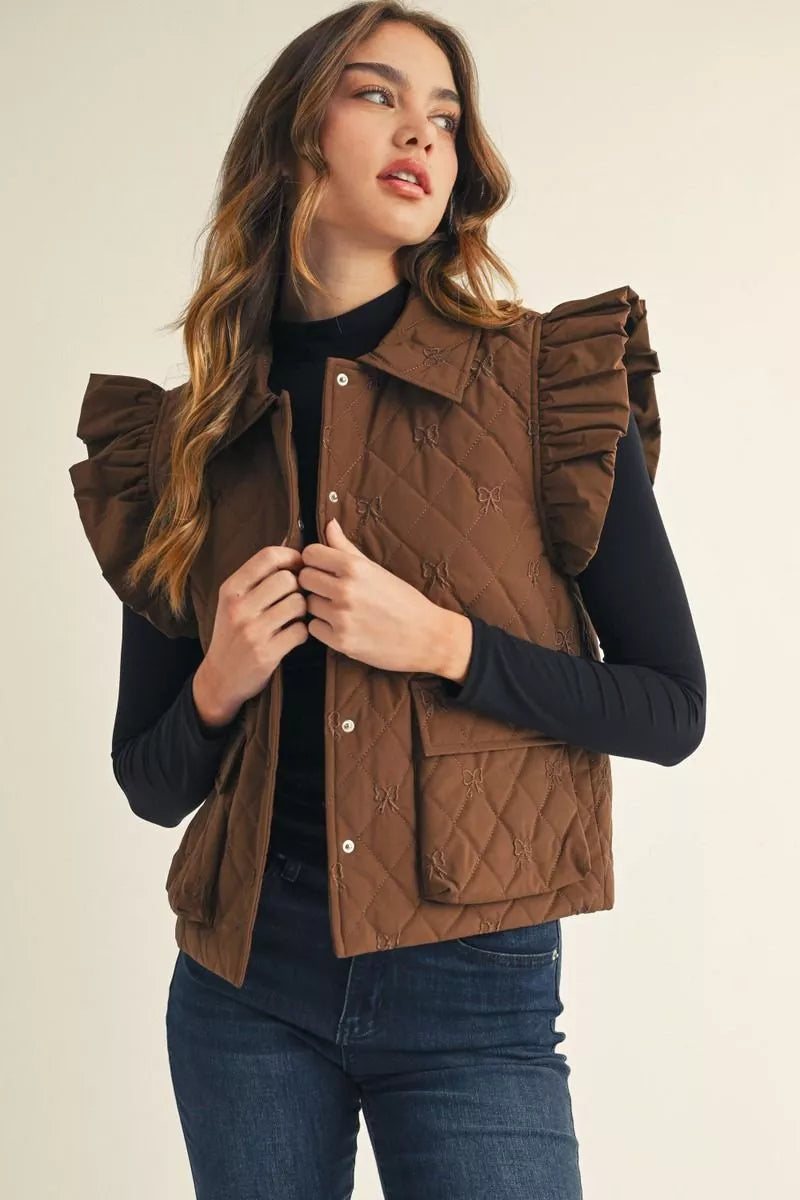 Jodifl Tiny Bow Brown Vest