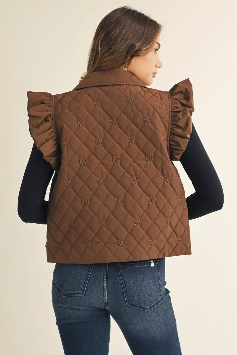 Jodifl Tiny Bow Brown Vest