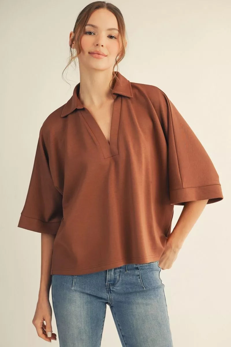 Jodifl Side Slit Hem Solid Top
