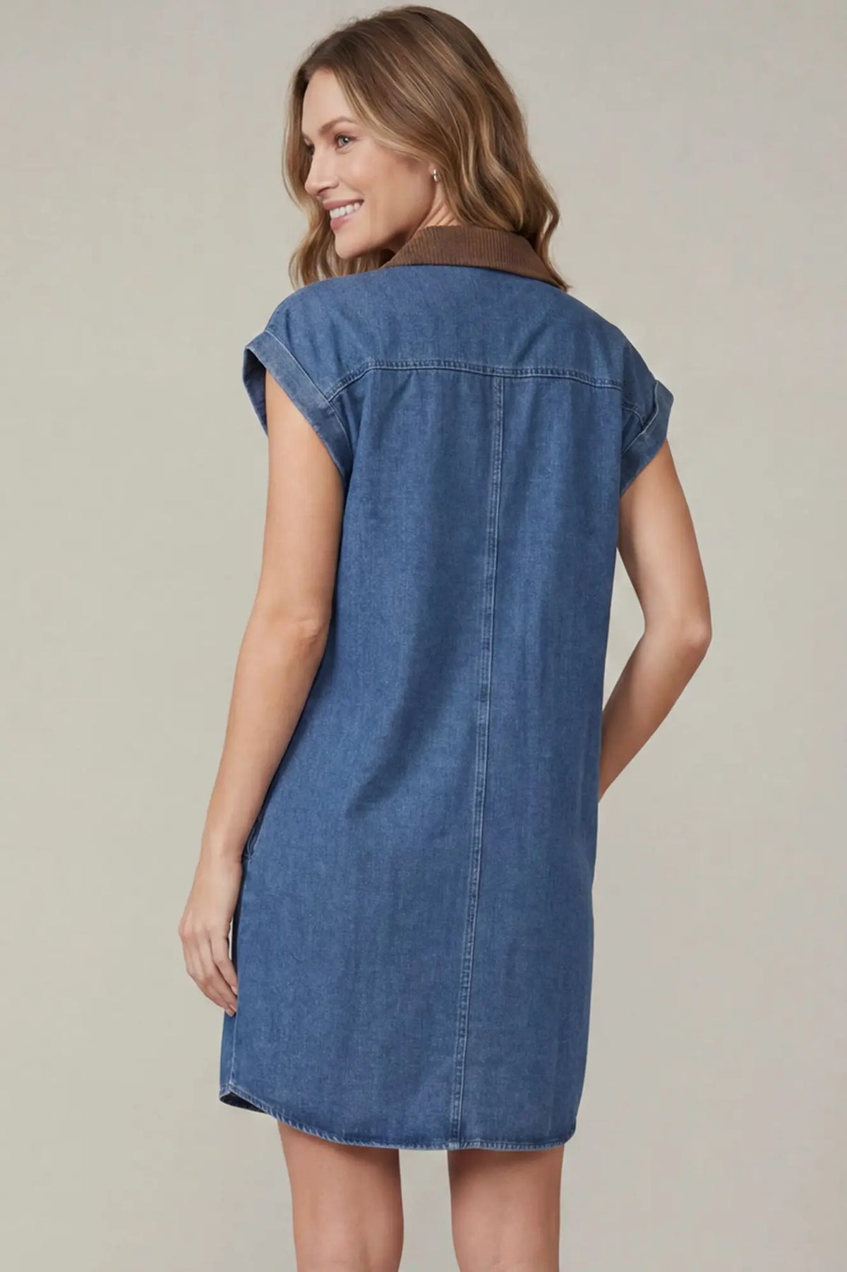 Denim Blue Short Sleeve Dress