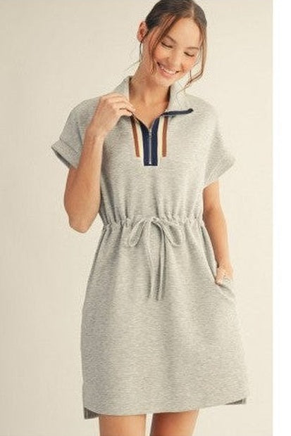 Drawstring Waist Casual Dress