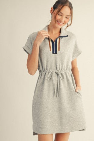Drawstring Waist Casual Dress