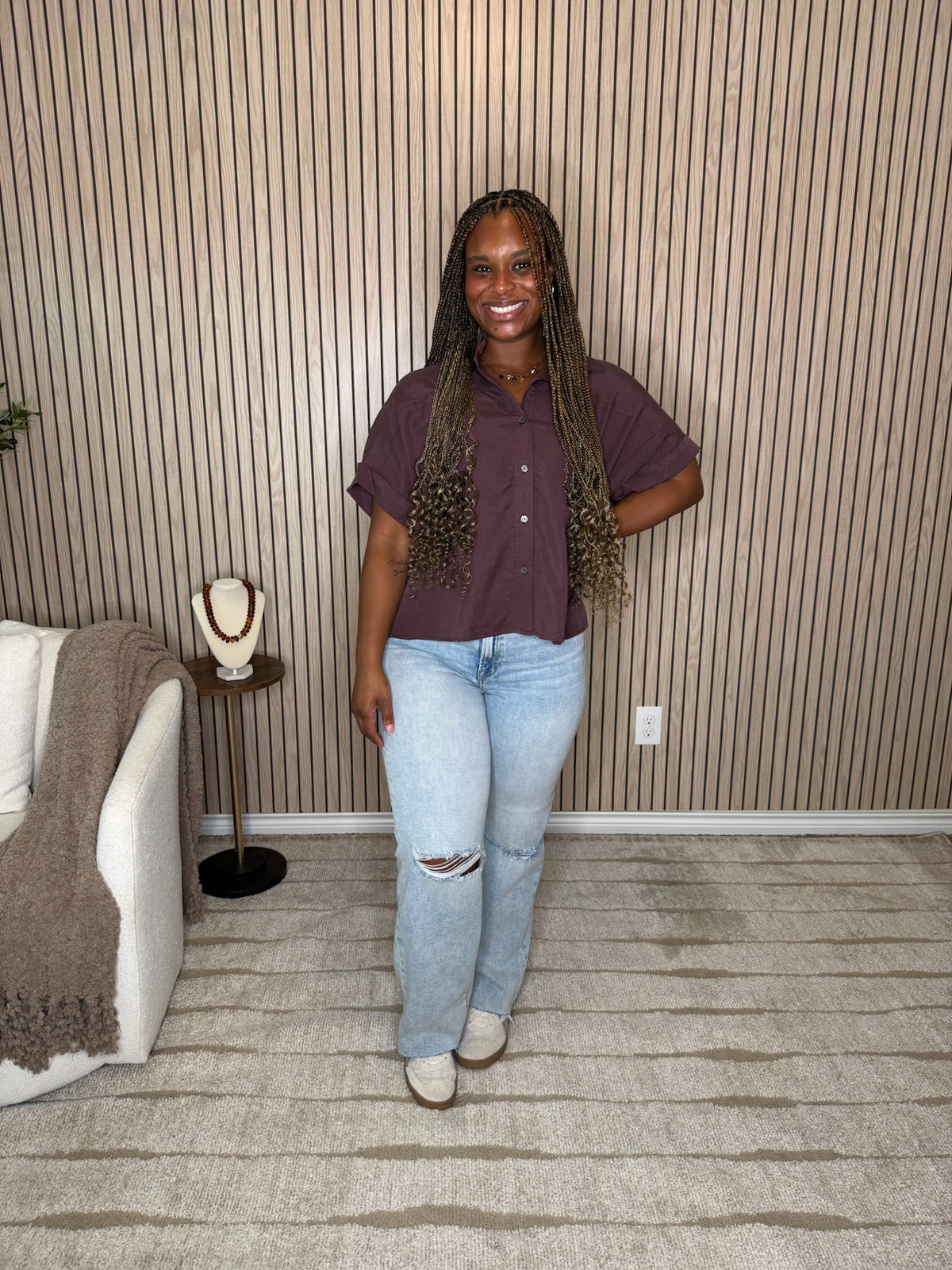 Entro Button Fall Top- 2 Colors