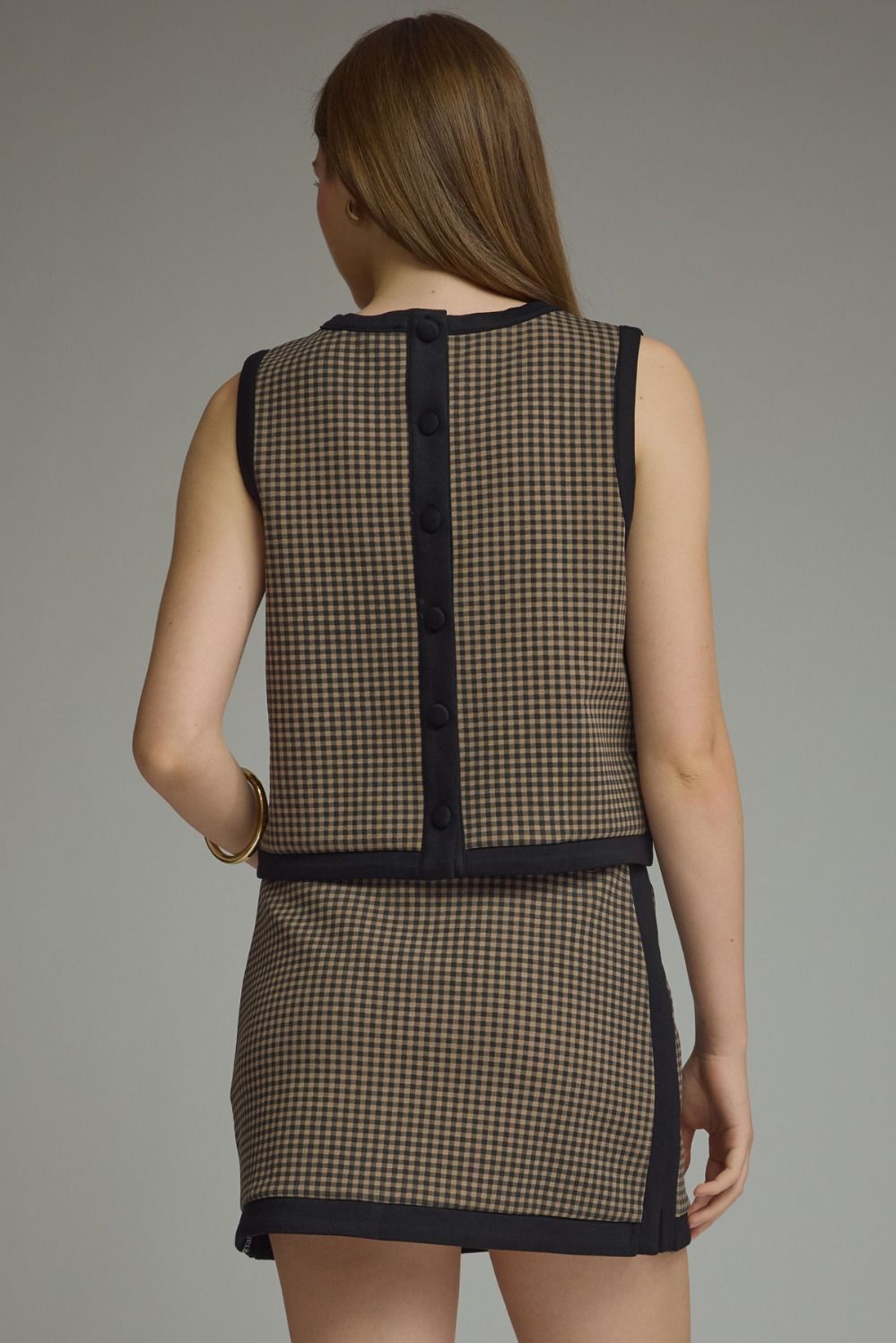 Entro Black Gingham Skort Set
