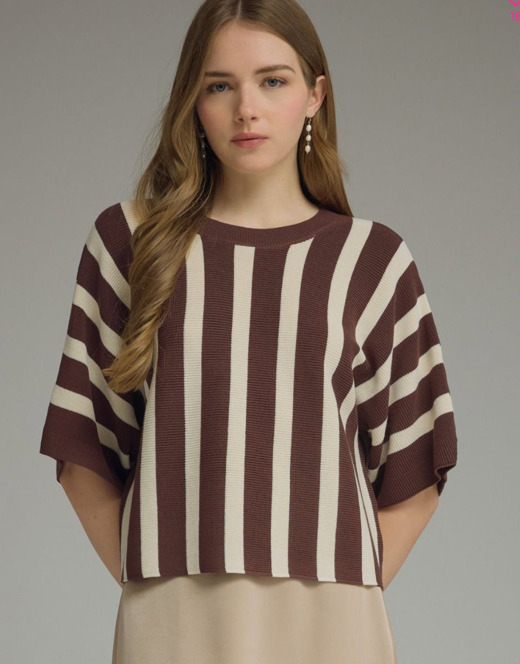 Entro Brown Stripe Sweater