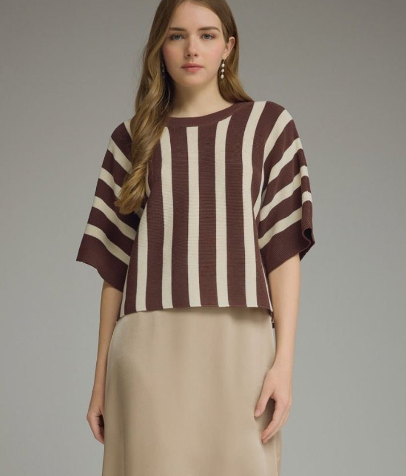 Entro Brown Stripe Sweater