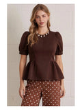 Entro Brown Peplum Blouse