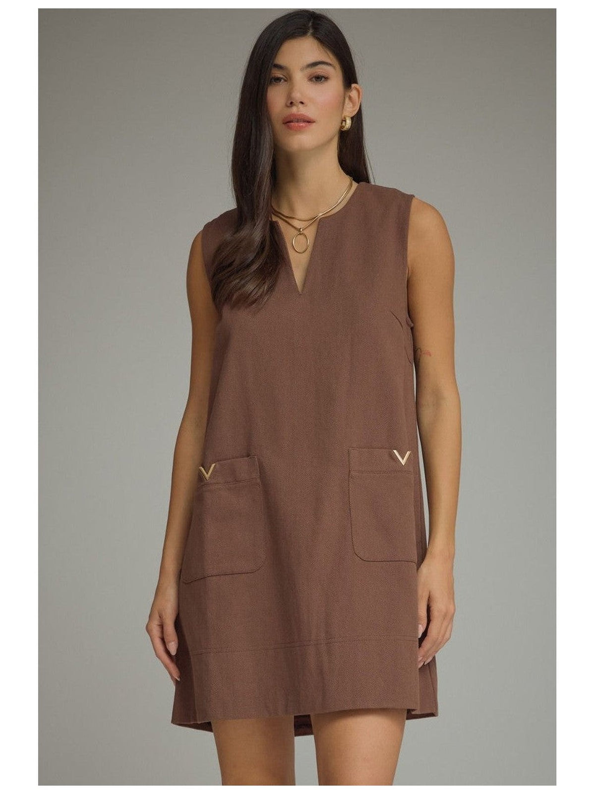 Entro Brown Buckle Dress
