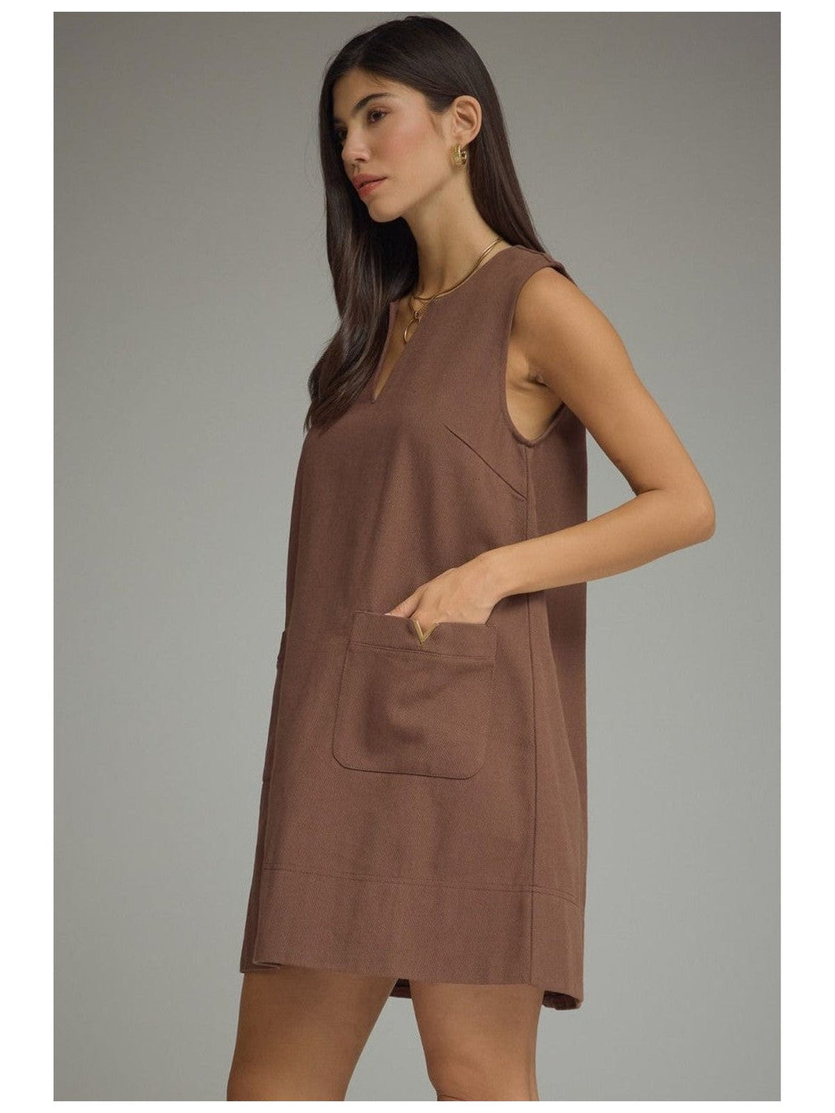 Entro Brown Buckle Dress