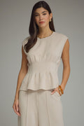 Entro Almond Sleeveless Top