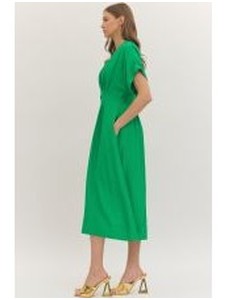 Entro Green Button Dress