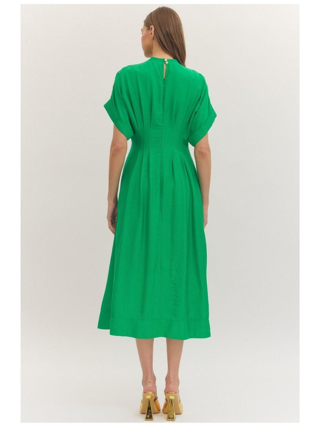Entro Green Button Dress