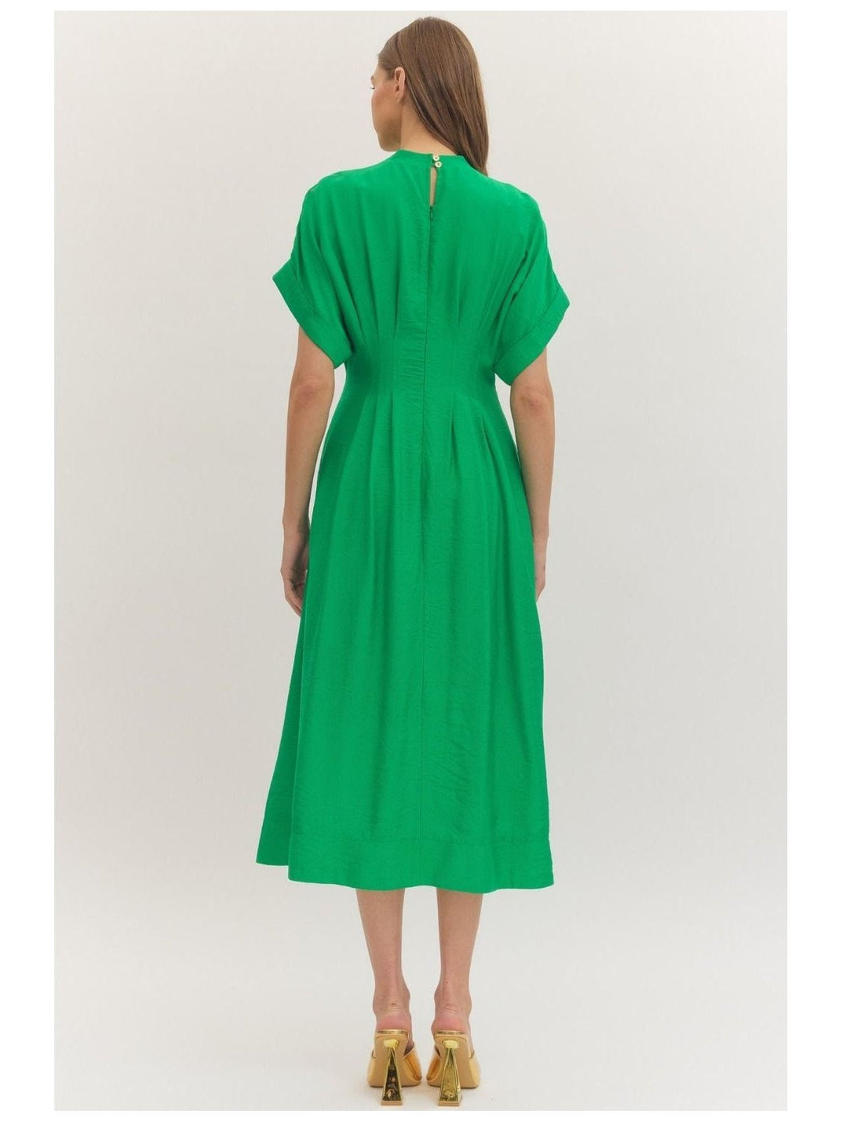 Entro Green Button Dress