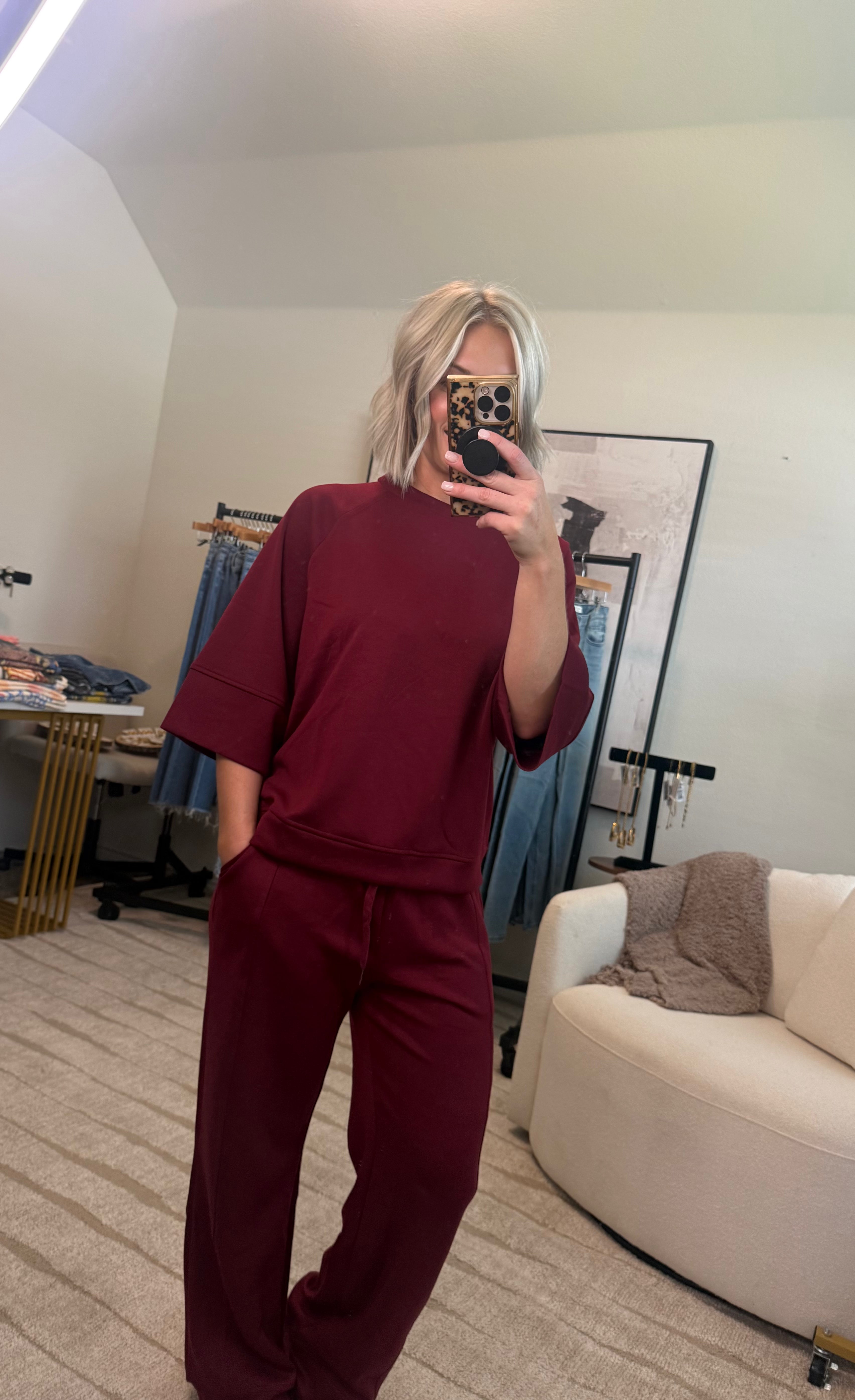Zenana Relaxed Scuba Top & Pants Set