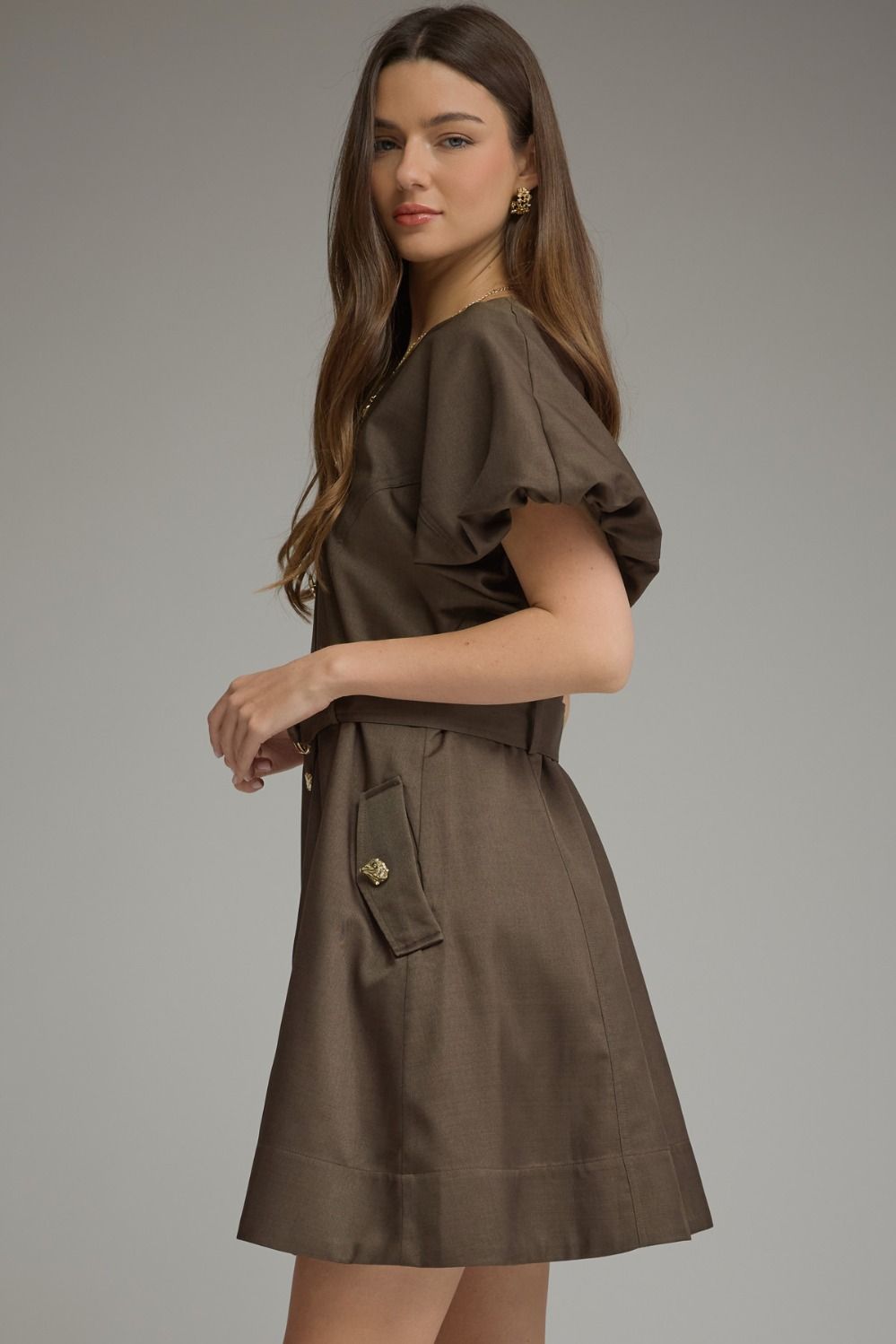 Entro Gold Button Dress