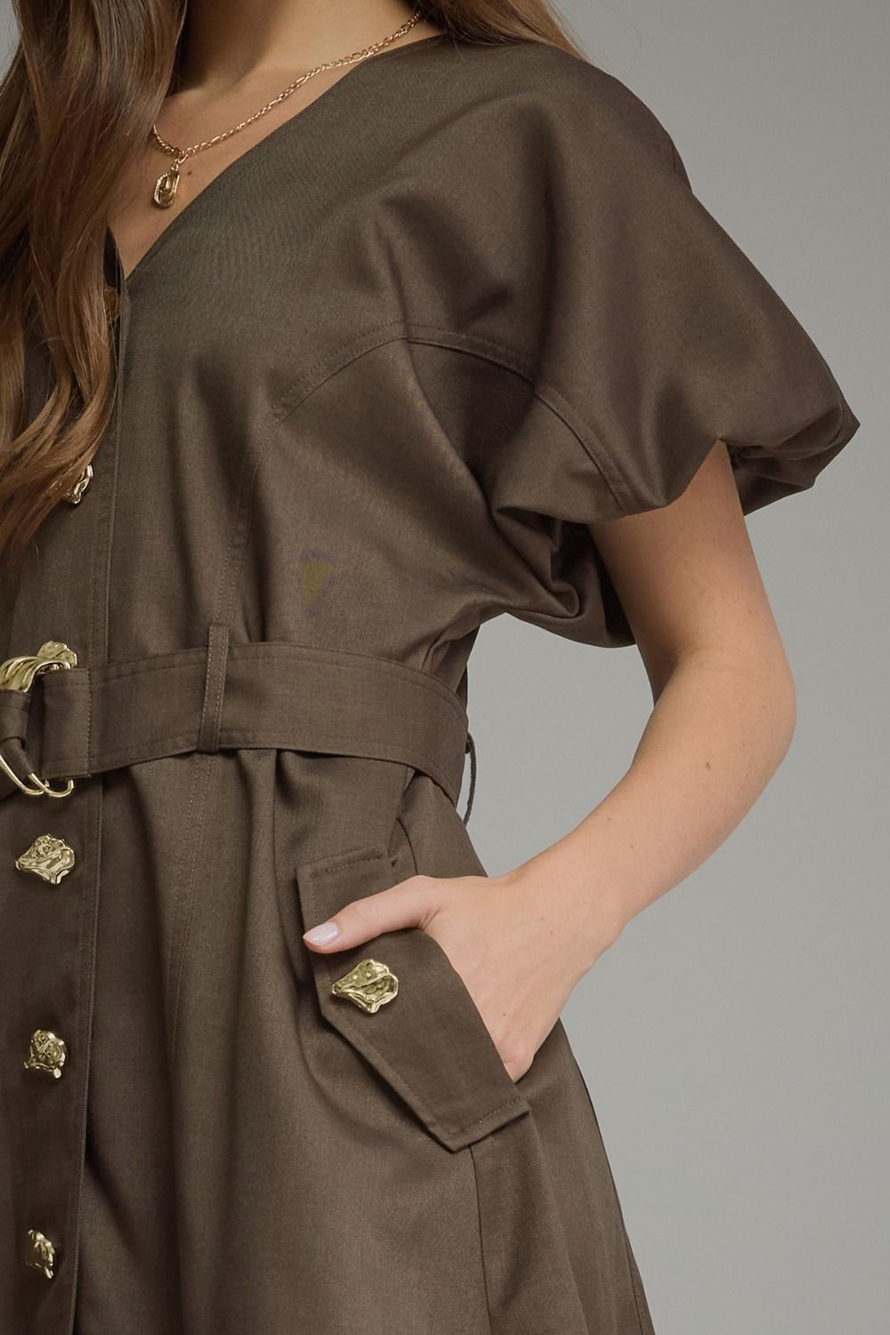 Entro Gold Button Dress