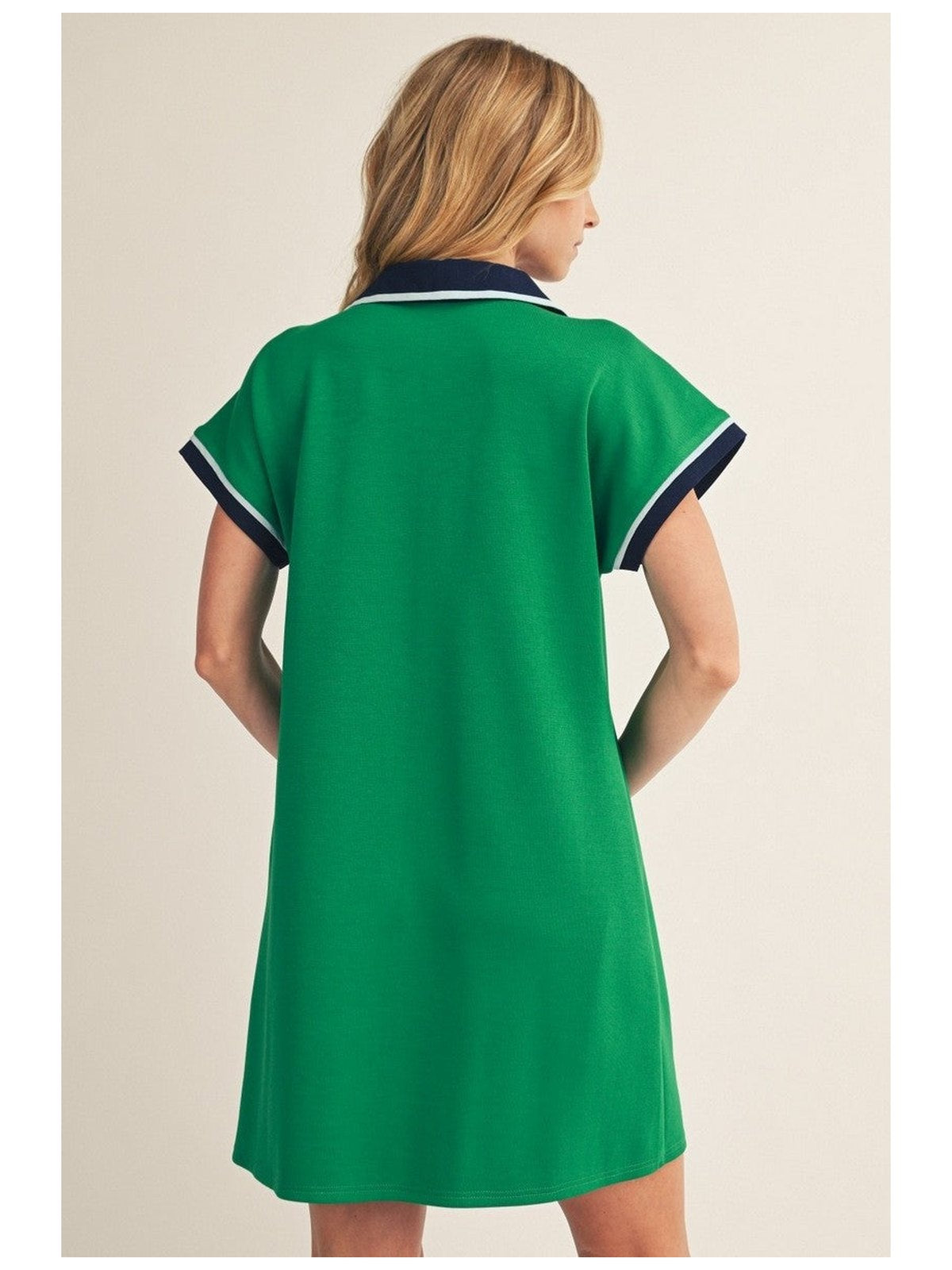 Contrast Accent Solid Casual Dress