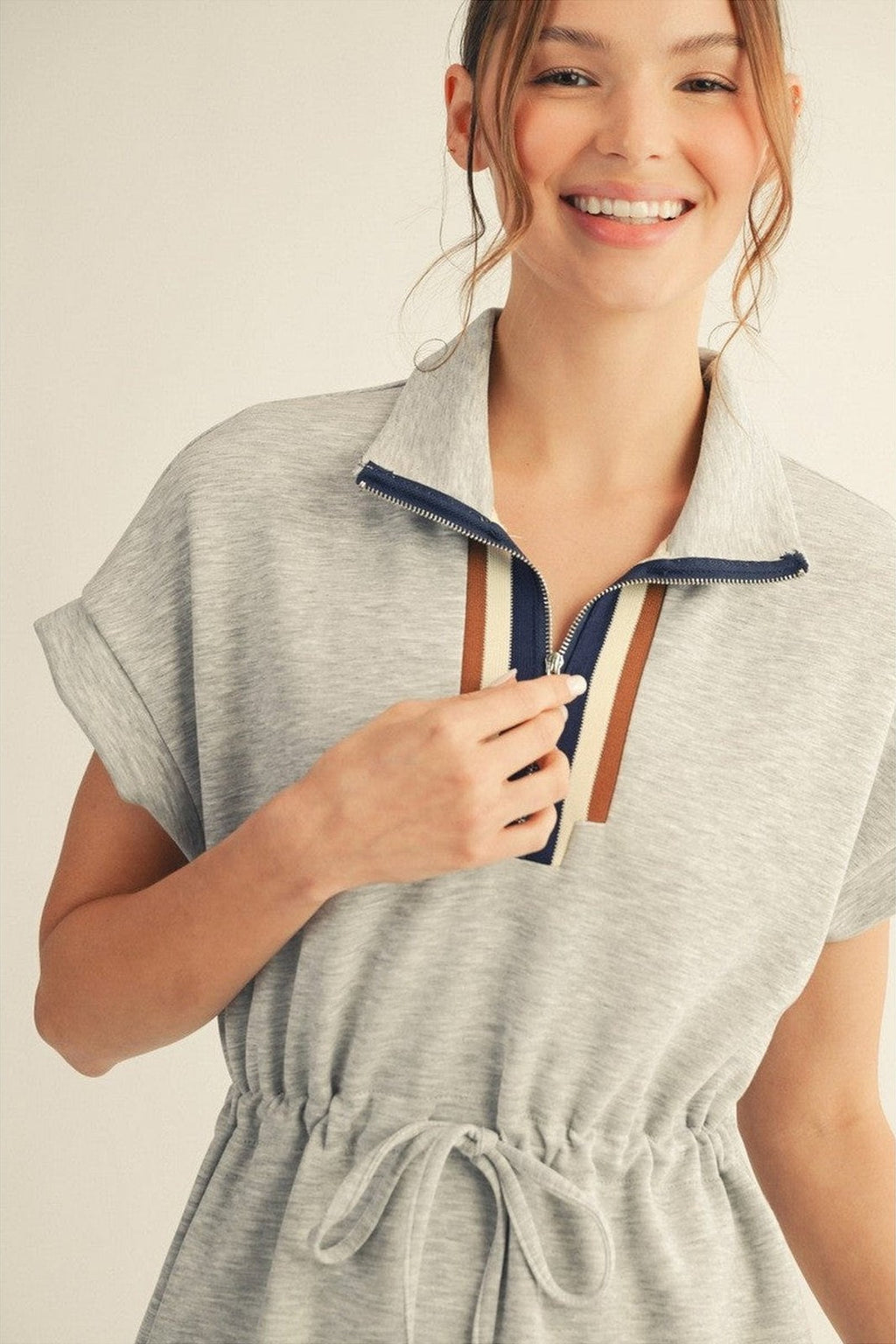 Drawstring Waist Casual Dress