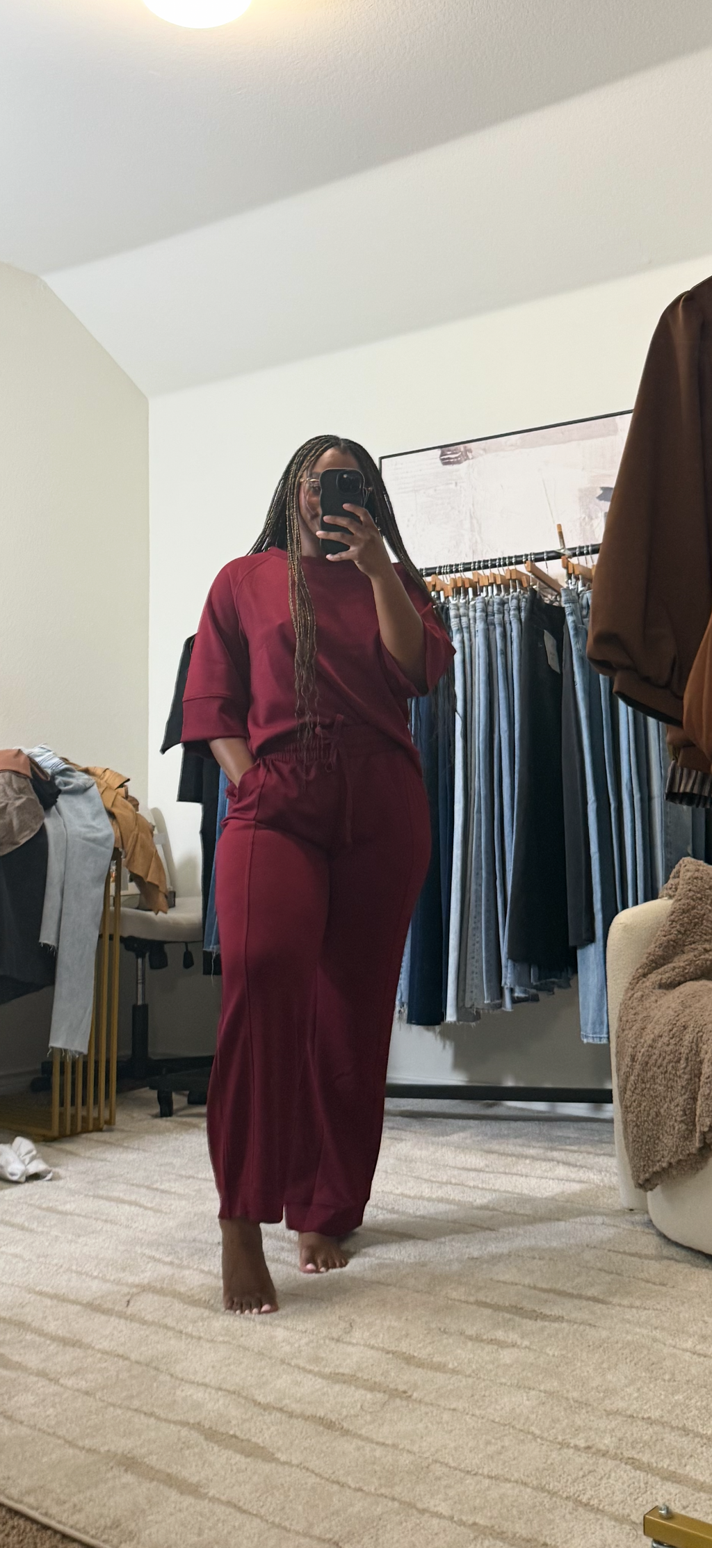 Zenana Relaxed Scuba Top & Pants Set