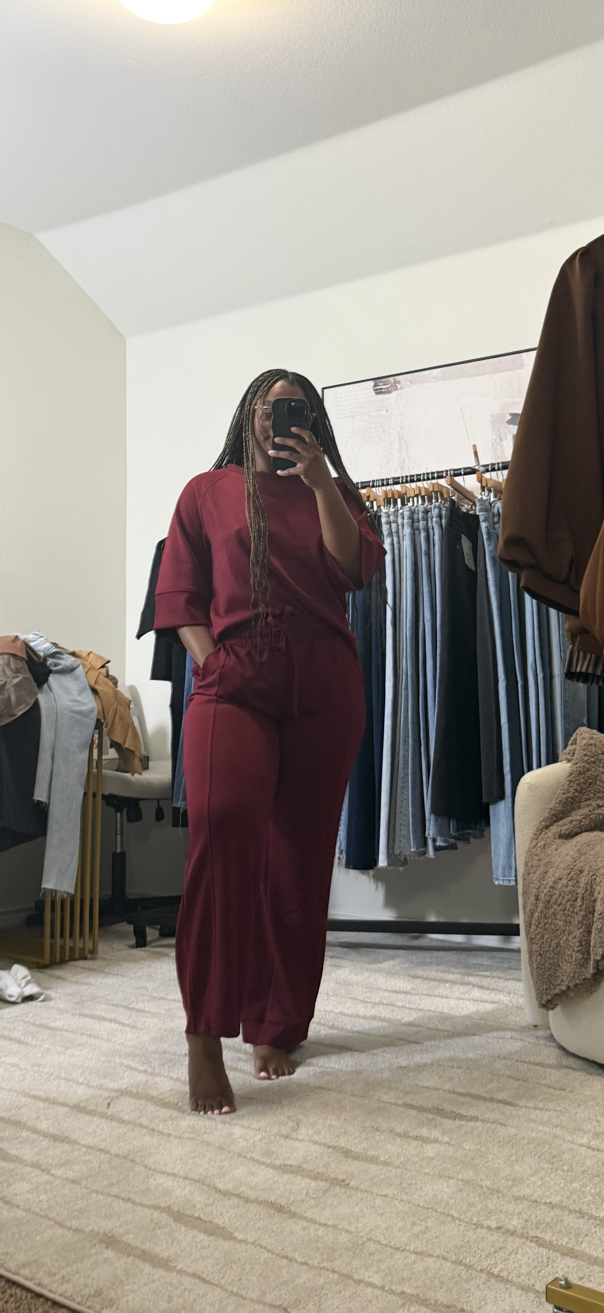 Zenana Relaxed Scuba Top & Pants Set