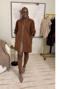 Jodifl Brown Faux Leather Dress
