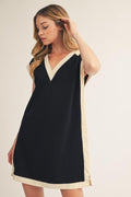 Contrast Accent Casual Dress
