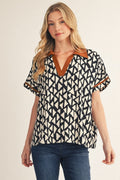 Jodifl Accent Loose Fit Geo Print Top