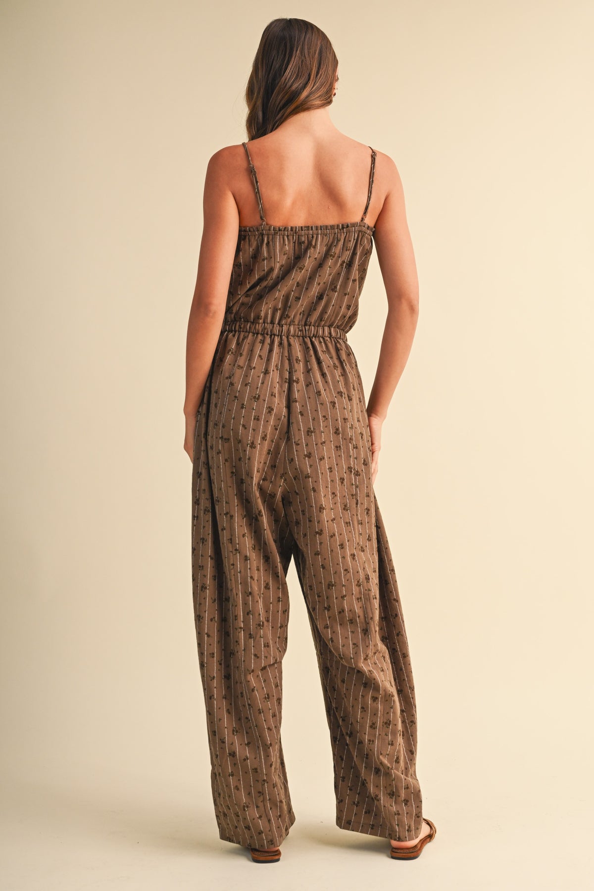 Klesis Ditsy Floral Sleeveless Lace Edge Barrel Jumpsuit