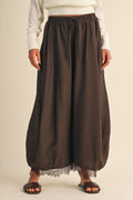 Barrel Fit Pants With Lace Trim