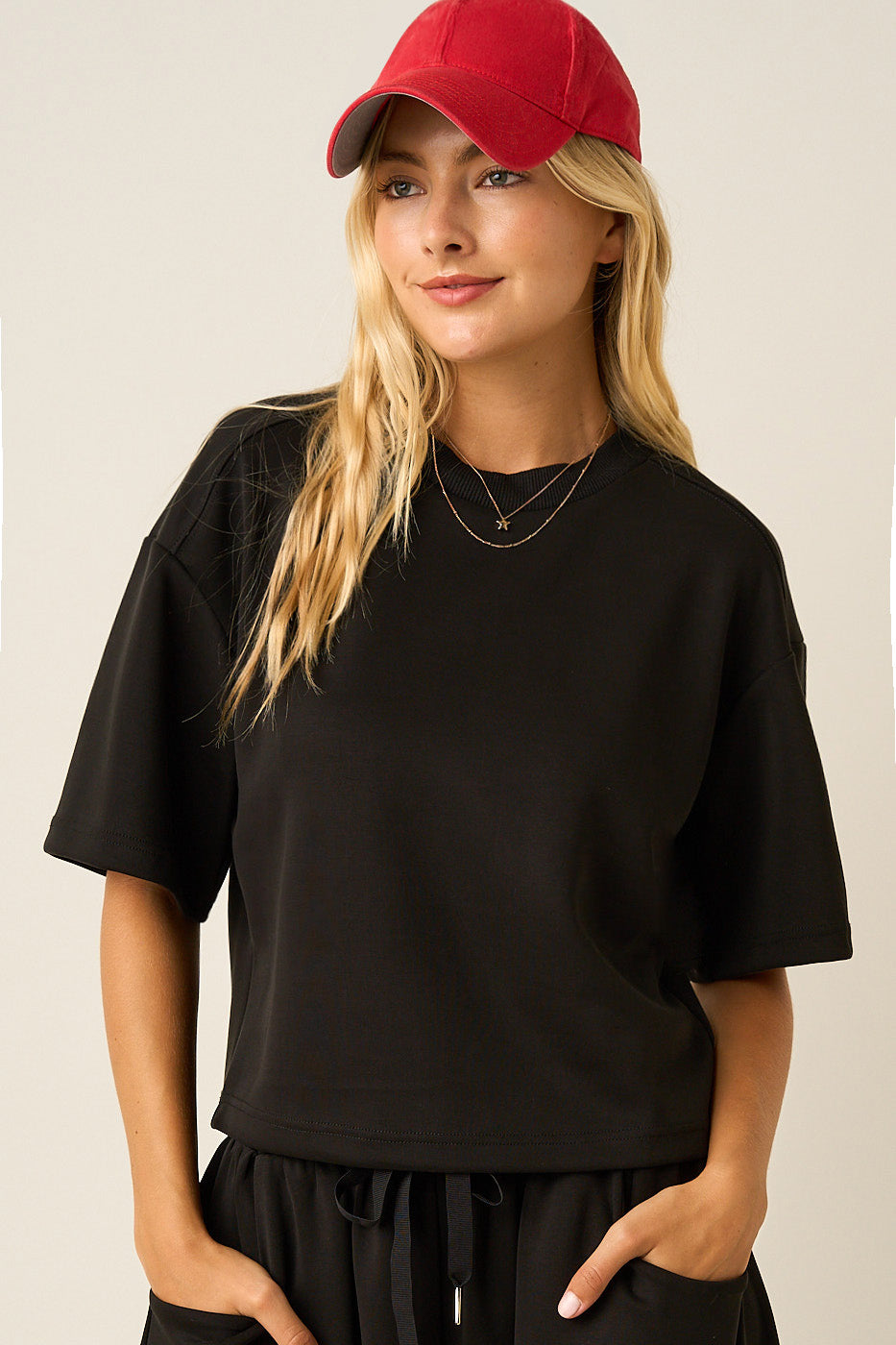 Cloud Knit Short Sleeve Boxy Crew Neck Top - 2 Colors