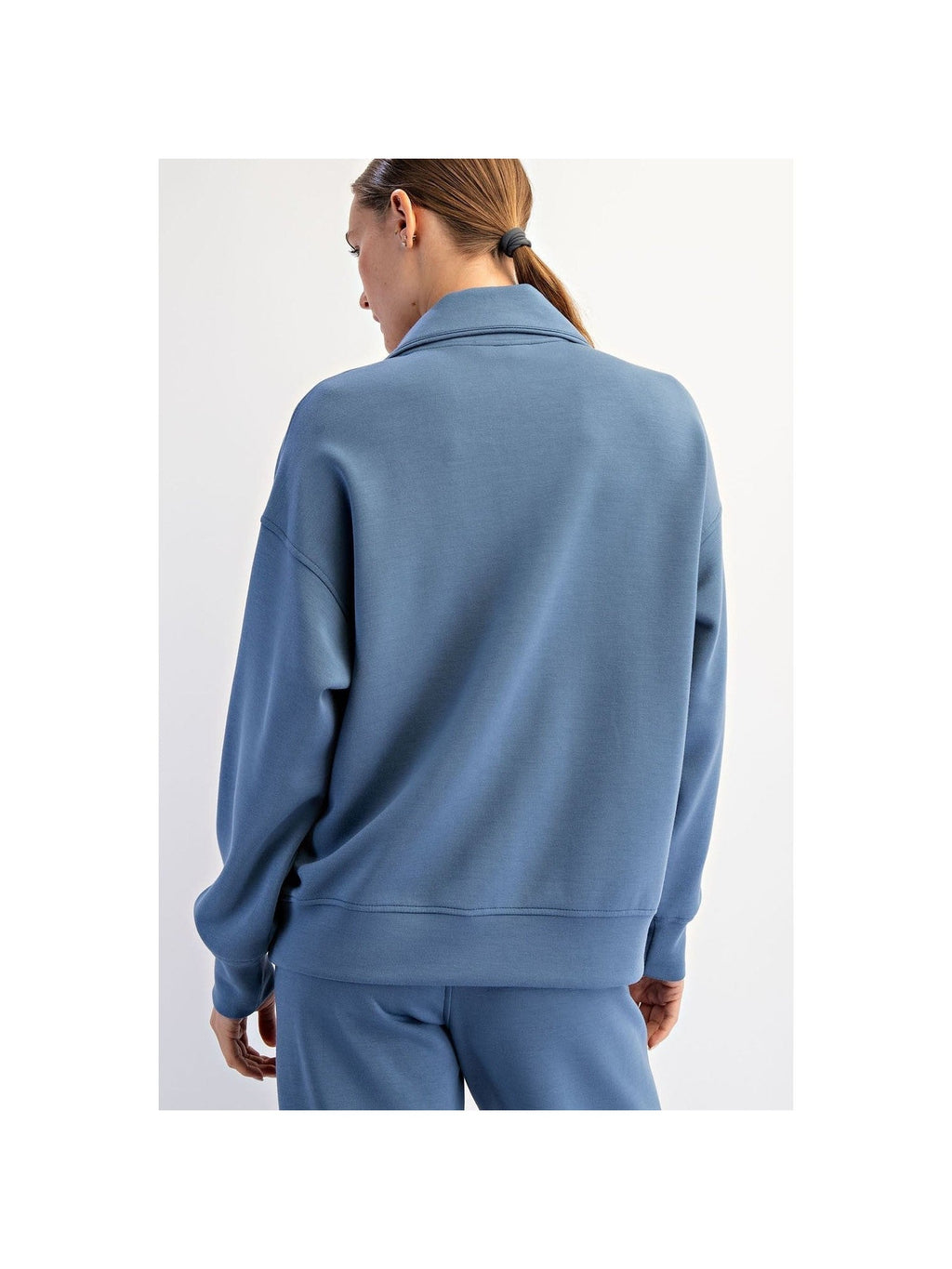 Plus Size Modal Scuba Quarter Zip Pullover