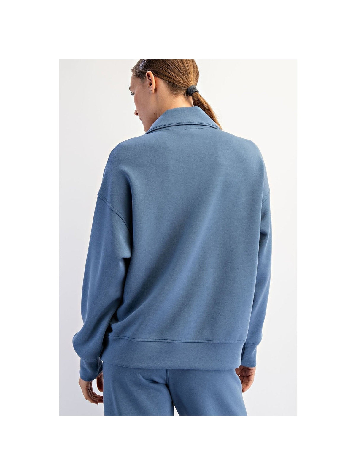 Plus Size Modal Scuba Quarter Zip Pullover