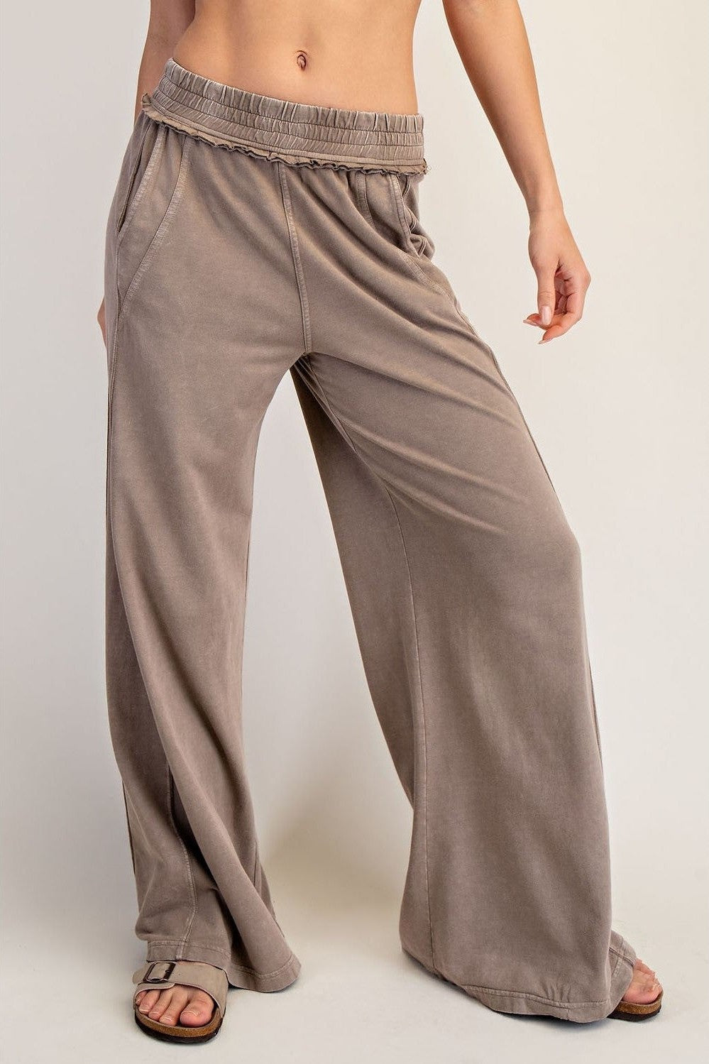 Rae Mode Mineral Washed Terry Butter Wide Pants
