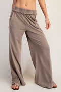 Mineral Washed Terry Butter Wide Pants