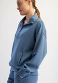 Plus Size Modal Scuba Quarter Zip Pullover